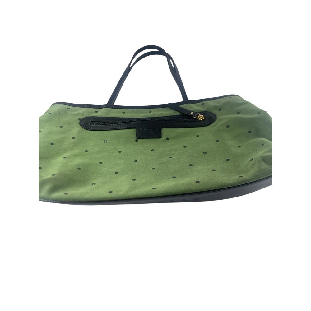 kate spade New York tote Green W/ Black Polka Dots Rare Retired